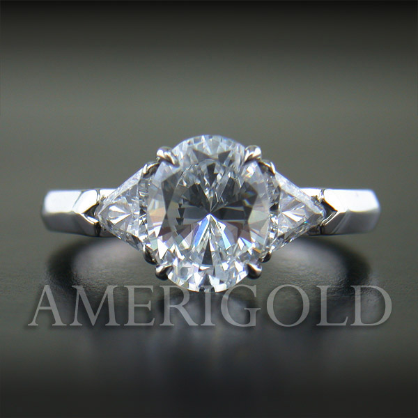 Oval Diamond Three Stone Ring