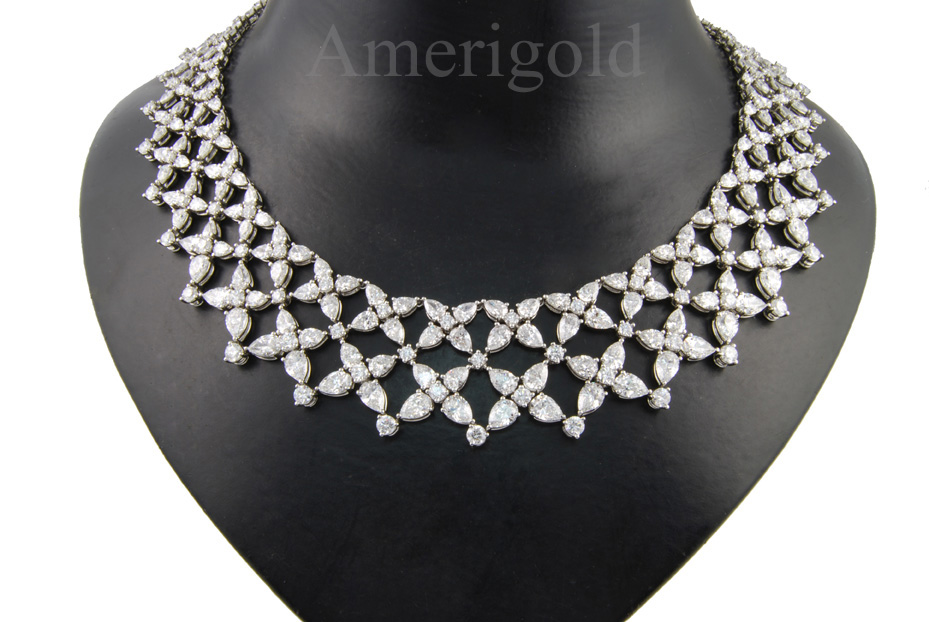 Custom Necklace Design Marquise and Round Diamond