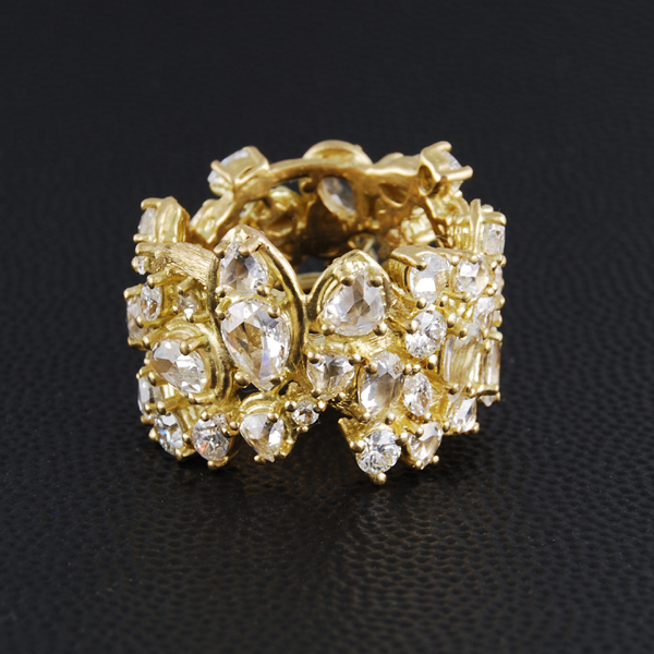 Gold Ring with Diamond Eternity Style