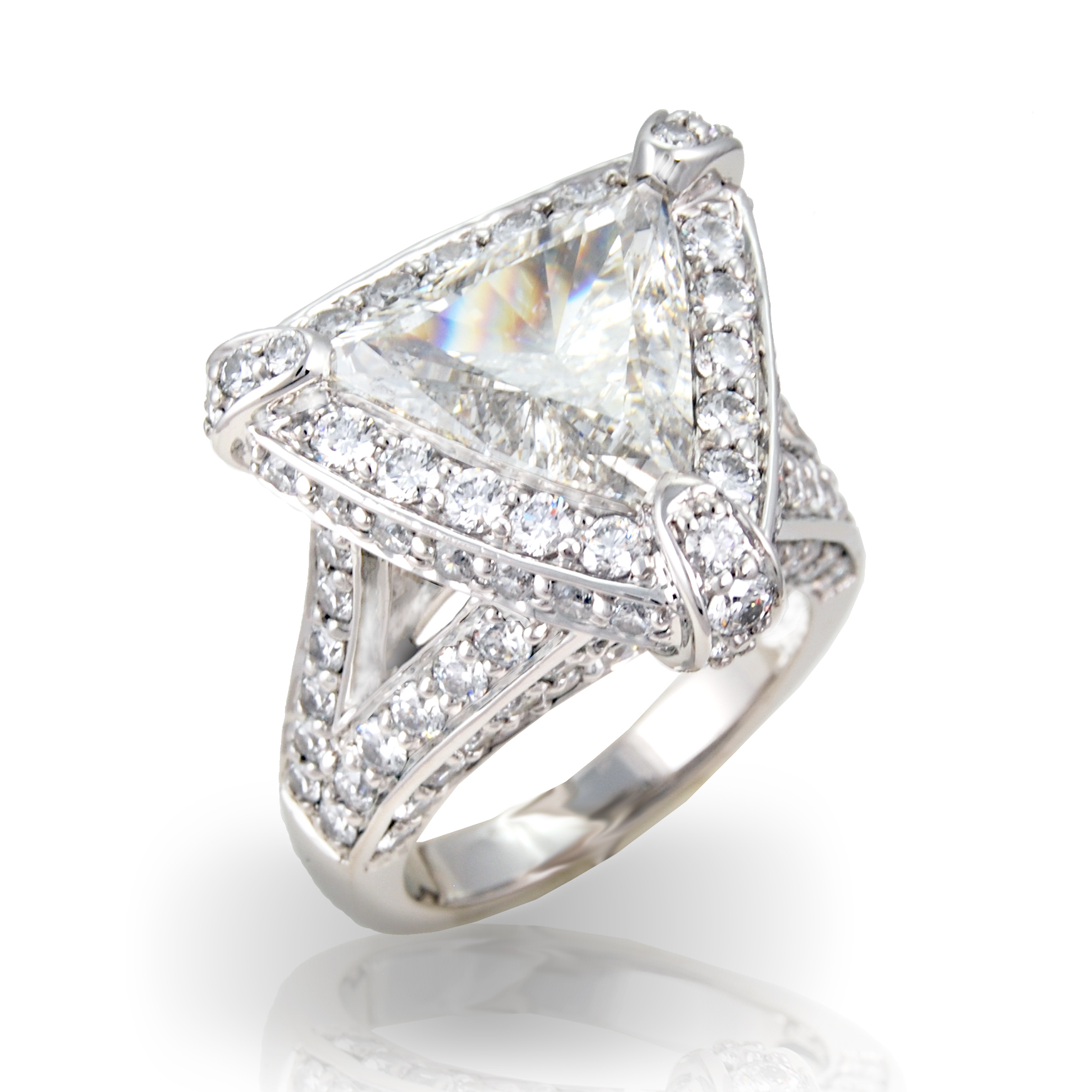Special Design Trillion and Round Diamond Ring